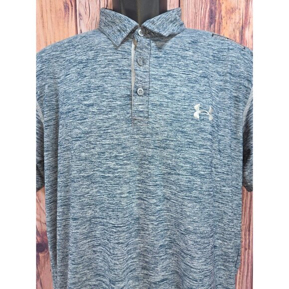 Under Armour Boys Loose Fit HeatGear Polo Shirt XL Blue ScentControl - Picture 3 of 9